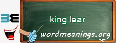 WordMeaning blackboard for king lear